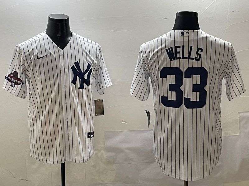 Men New York Yankees #33 Wells White Stripe Game 2025 Nike MLB Jersey style 4->new york yankees->MLB Jersey